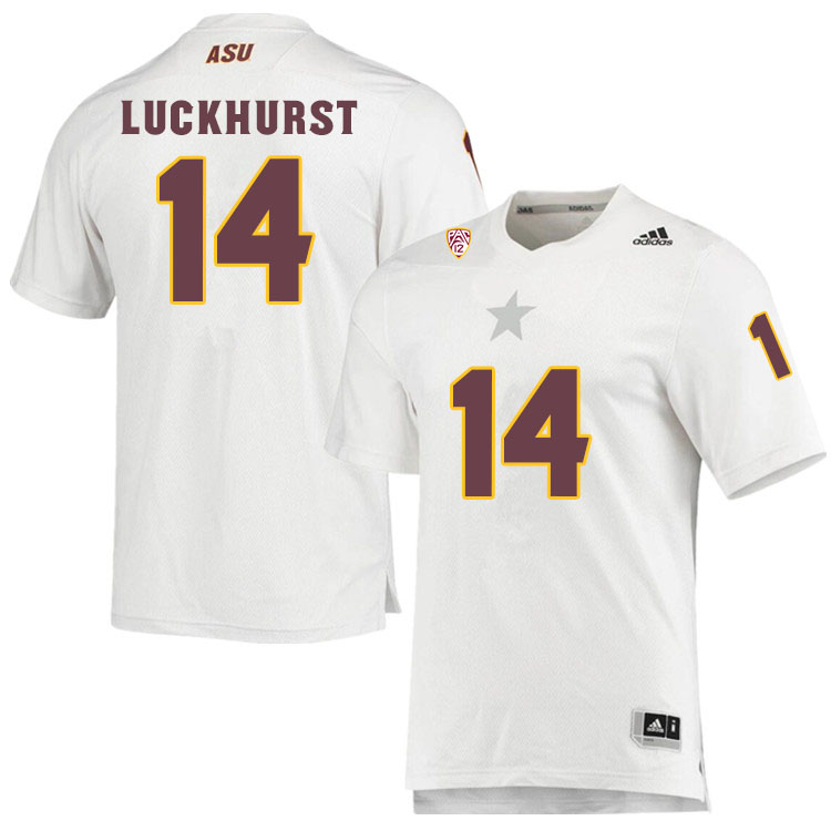 Men #14 Jack LuckhurstArizona State Sun Devils College Football Jerseys Sale-White